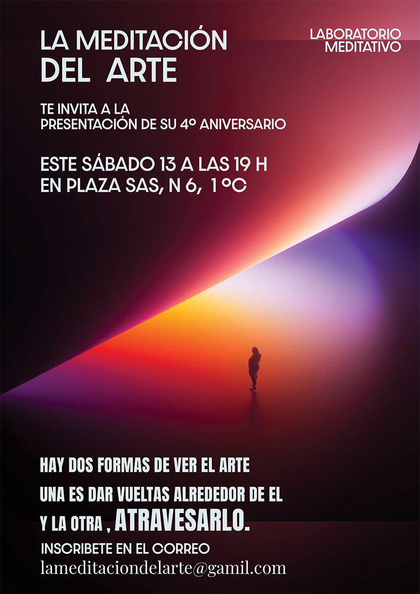 Laboratorio Meditativo. Invitación. 4º Aniversario de MeditARTE. La meditación del arte
