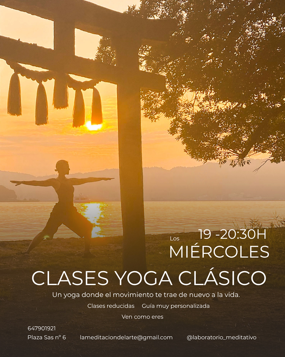 Laboratorio Meditativo. Los Miércoles, clases de Yoga clásico.. 19.00 a 20:30h.