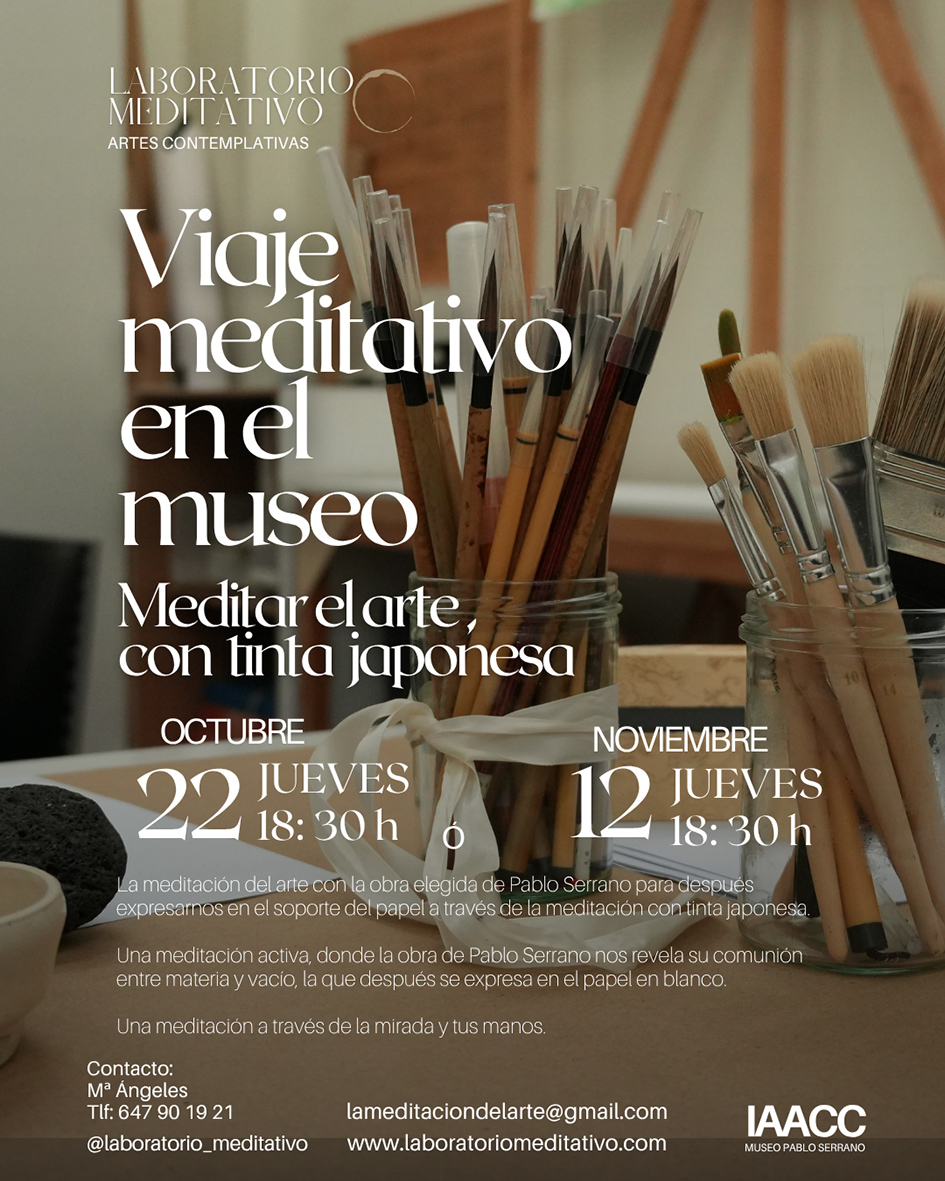 Laboratorio Meditativo. Viaje meditativo en el Museo Pablo Serrano. Meditar el arte con tinta japonesa.